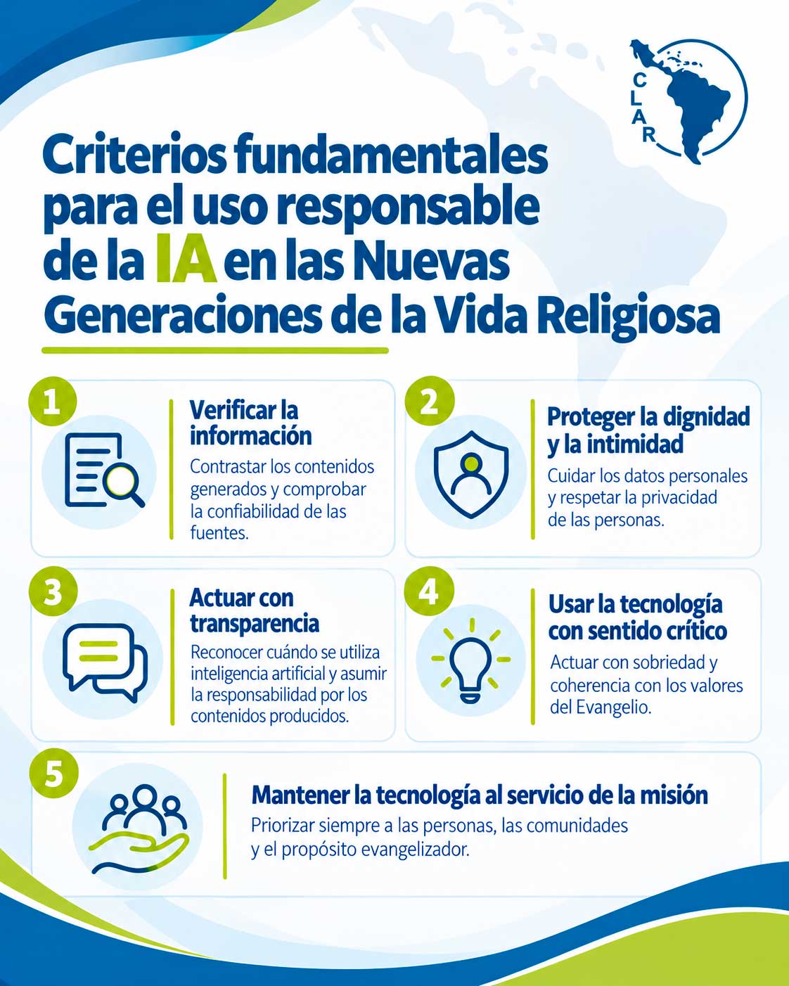 Criterios fundamentales para el suo responsable de la IA en las Nuevas Generaciones de la Vida Religiosa.